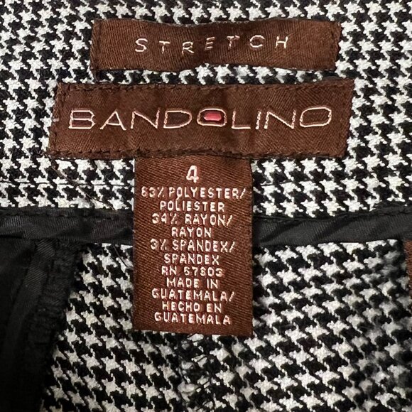 Bandolino Size 4 Stretch Houndstooth Dress Pants Polyester Blend Black & White - Picture 12 of 16